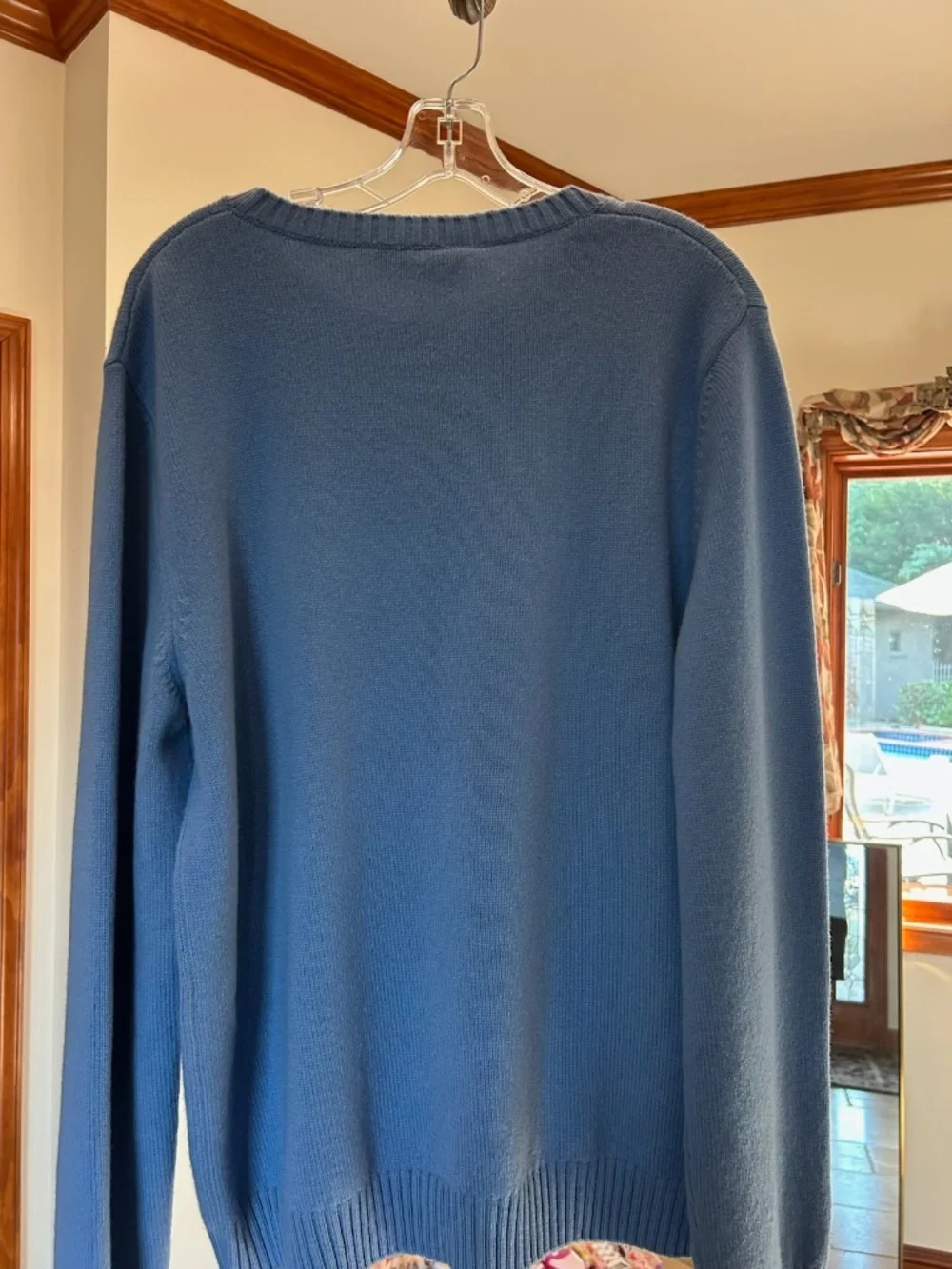 Gucci  Felted Blue Wool Knit Sweater with Intarsia.. Size XXXL.